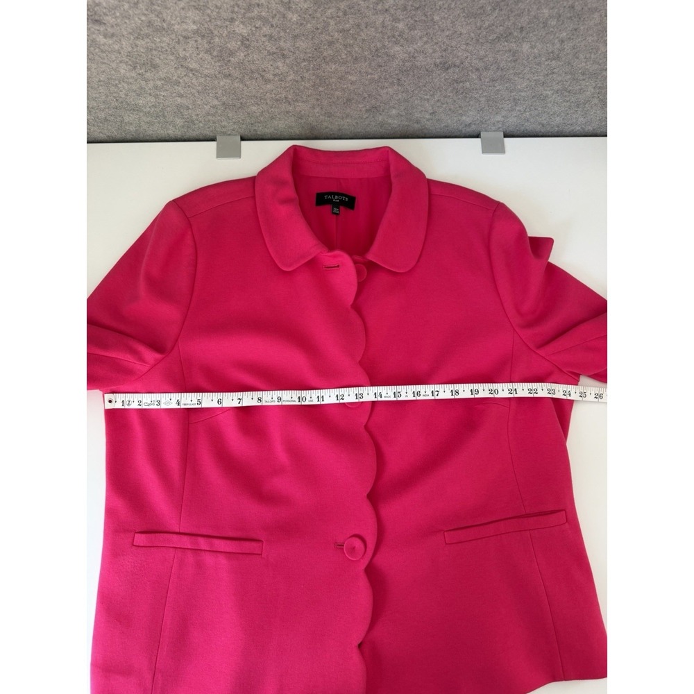Talbots Blazer Jacket Womens 22W Pink Scalloped Hem Lined Office Mature Preppy - Picture 5 of 11